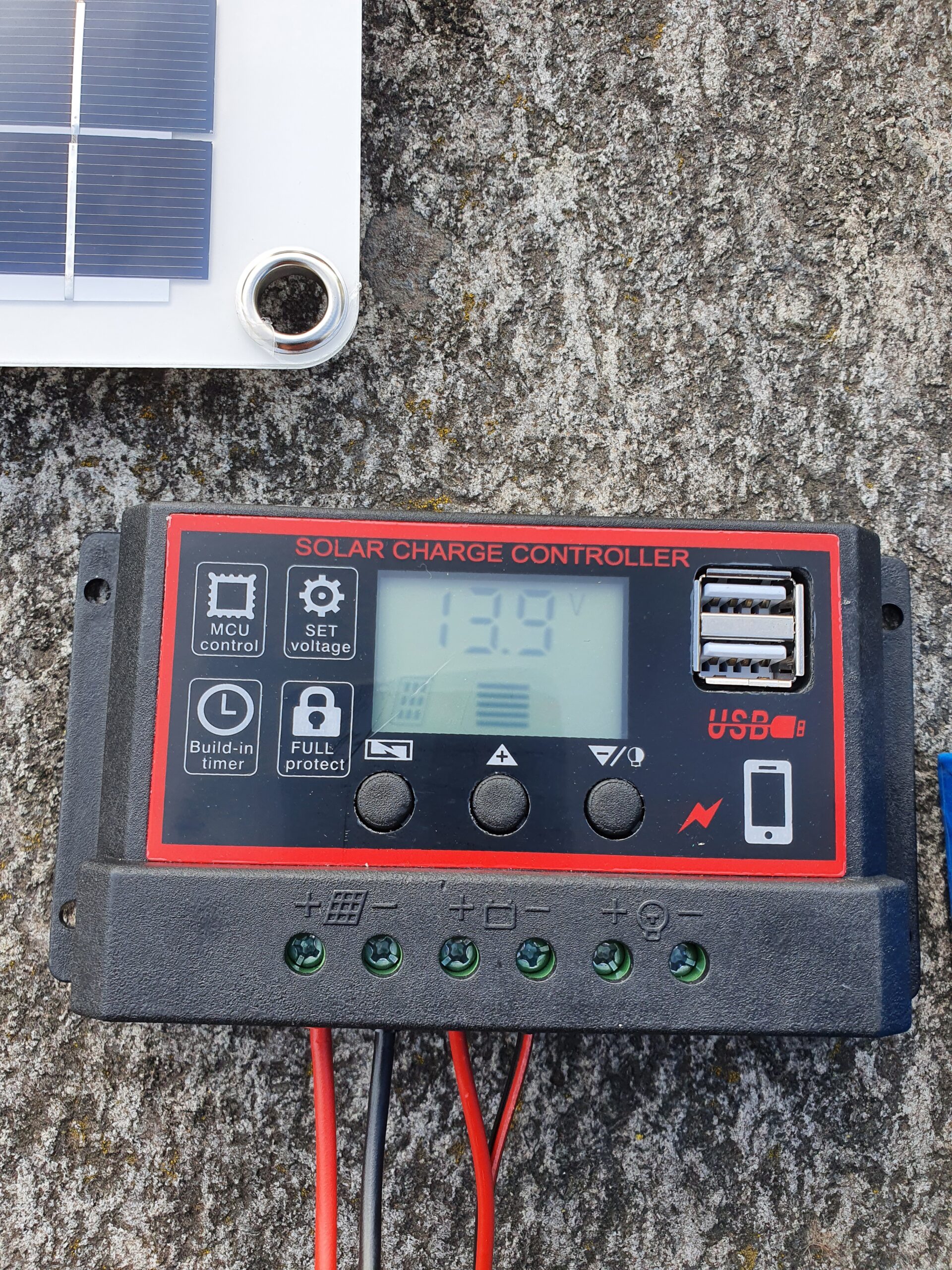 Faltbares RX Solarmodul an Laderegler und Batterie anschließen 
